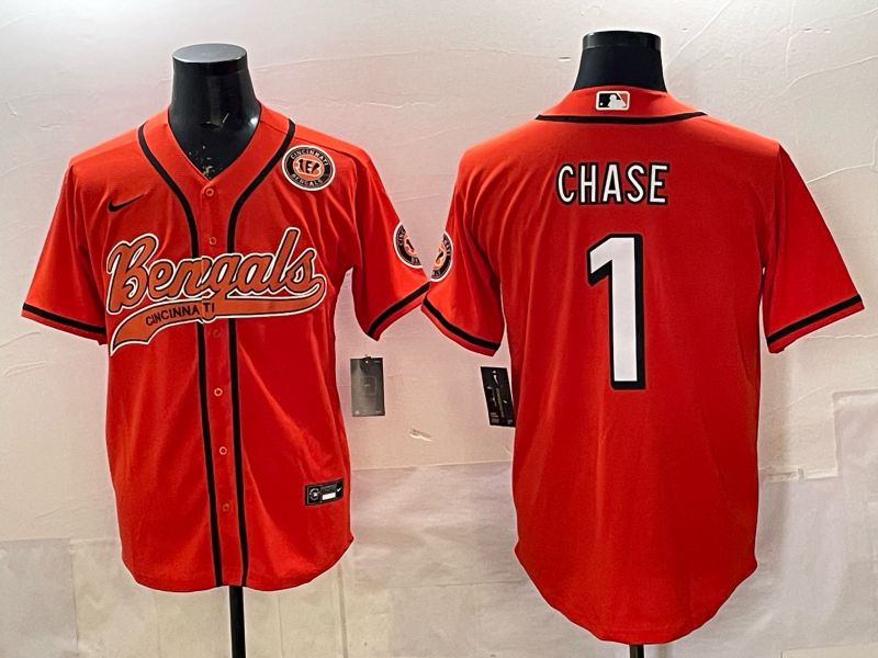 Men Cincinnati Bengals #1 Chase Orange Joint Name 2025 Nike Limited NFL Jersey style 5->cincinnati bengals->NFL Jersey